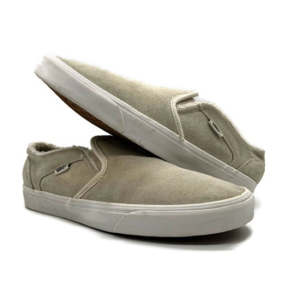 Vans Classic Slip-On Sherpa and Suede Beige Women’s Shoes